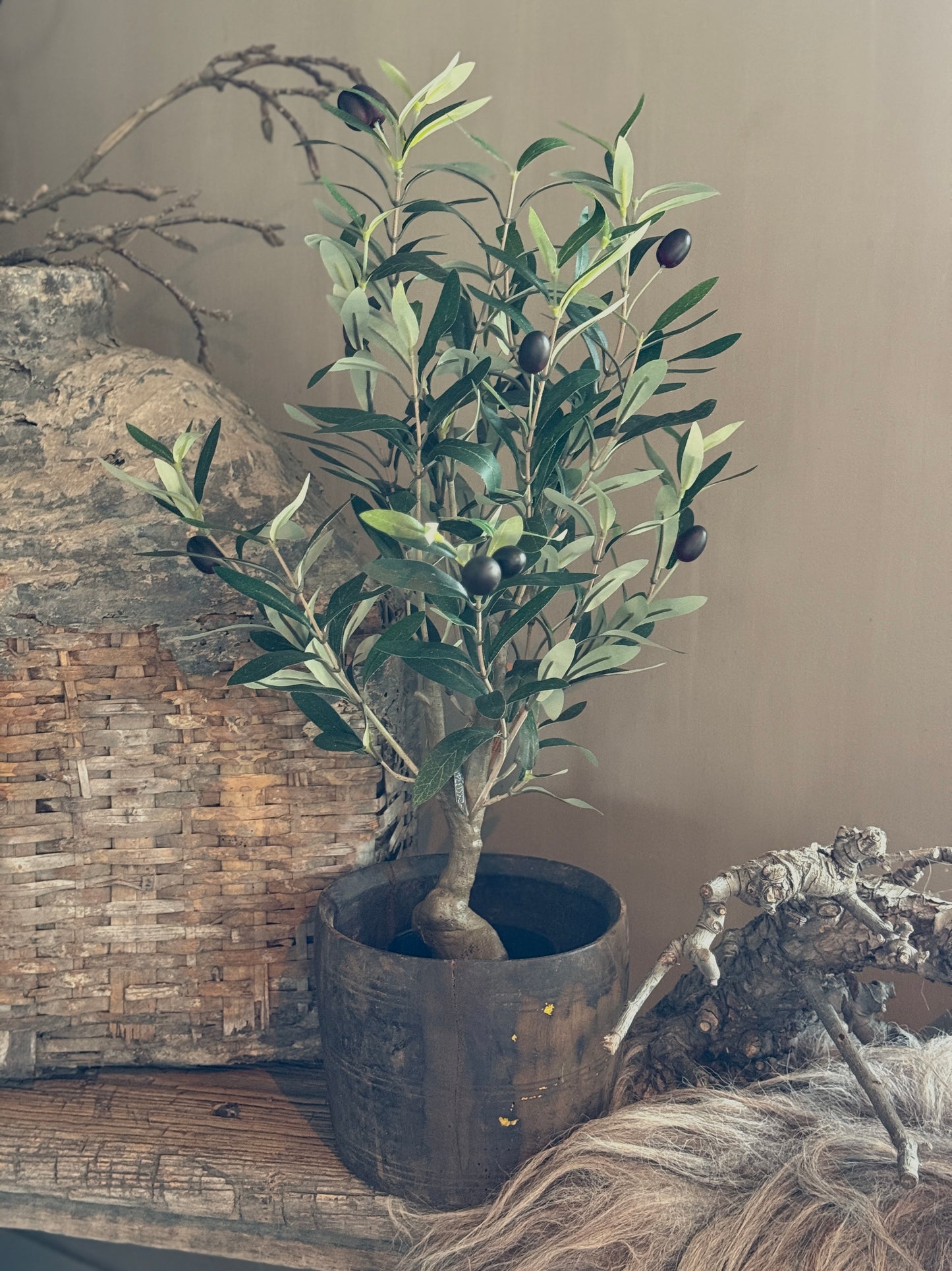 Oude Houten Pot uit India (15 x 19 cm)