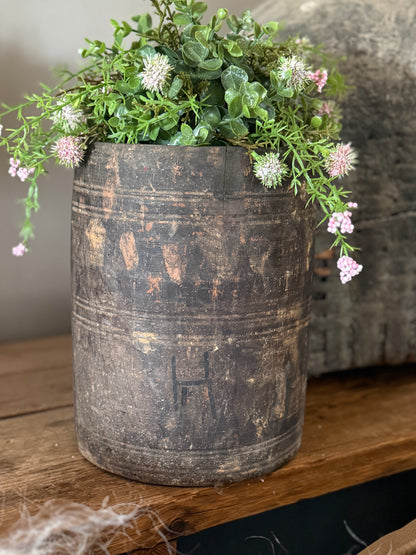 Oude Houten Pot uit India (24 x 18 cm)