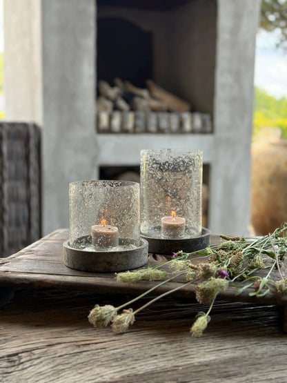 Glass jar/lantern with wooden crackle lid – Be Uniq