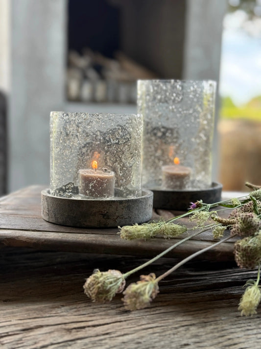 Glazen pot / lantaarn met houten craquelé deksel – Be Uniq