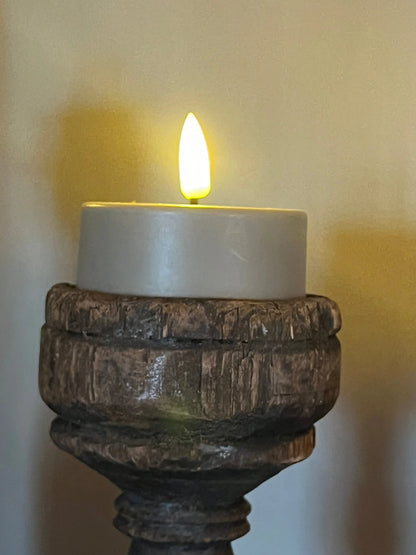 Tealight Maxi LED Taupe, Countryfield set of 2 pieces