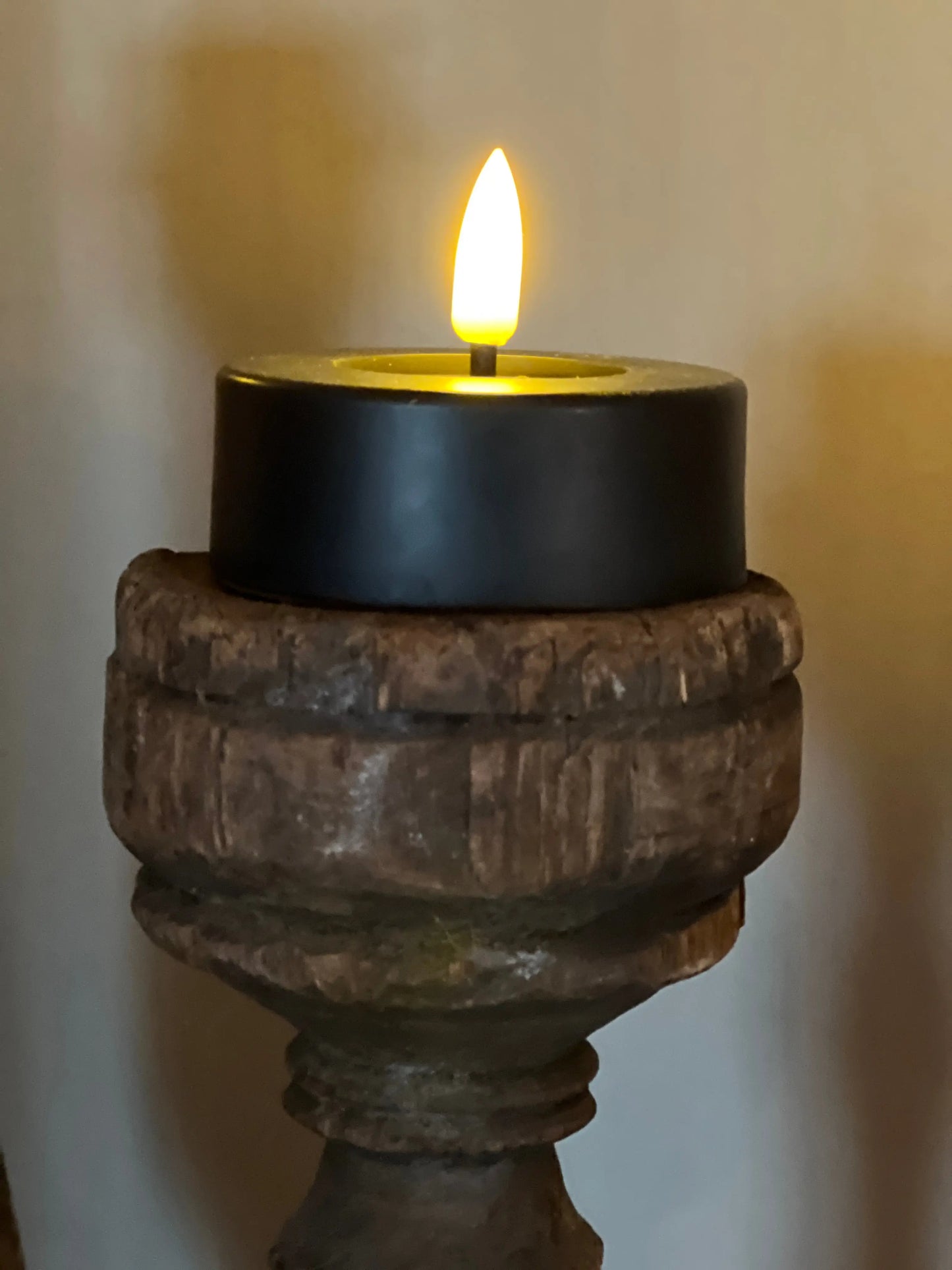 Tealight Maxi LED Black, Countryfield set of 2 pieces