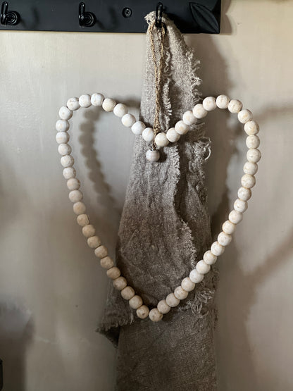 Heart of beads, natural, available in M ​​and L