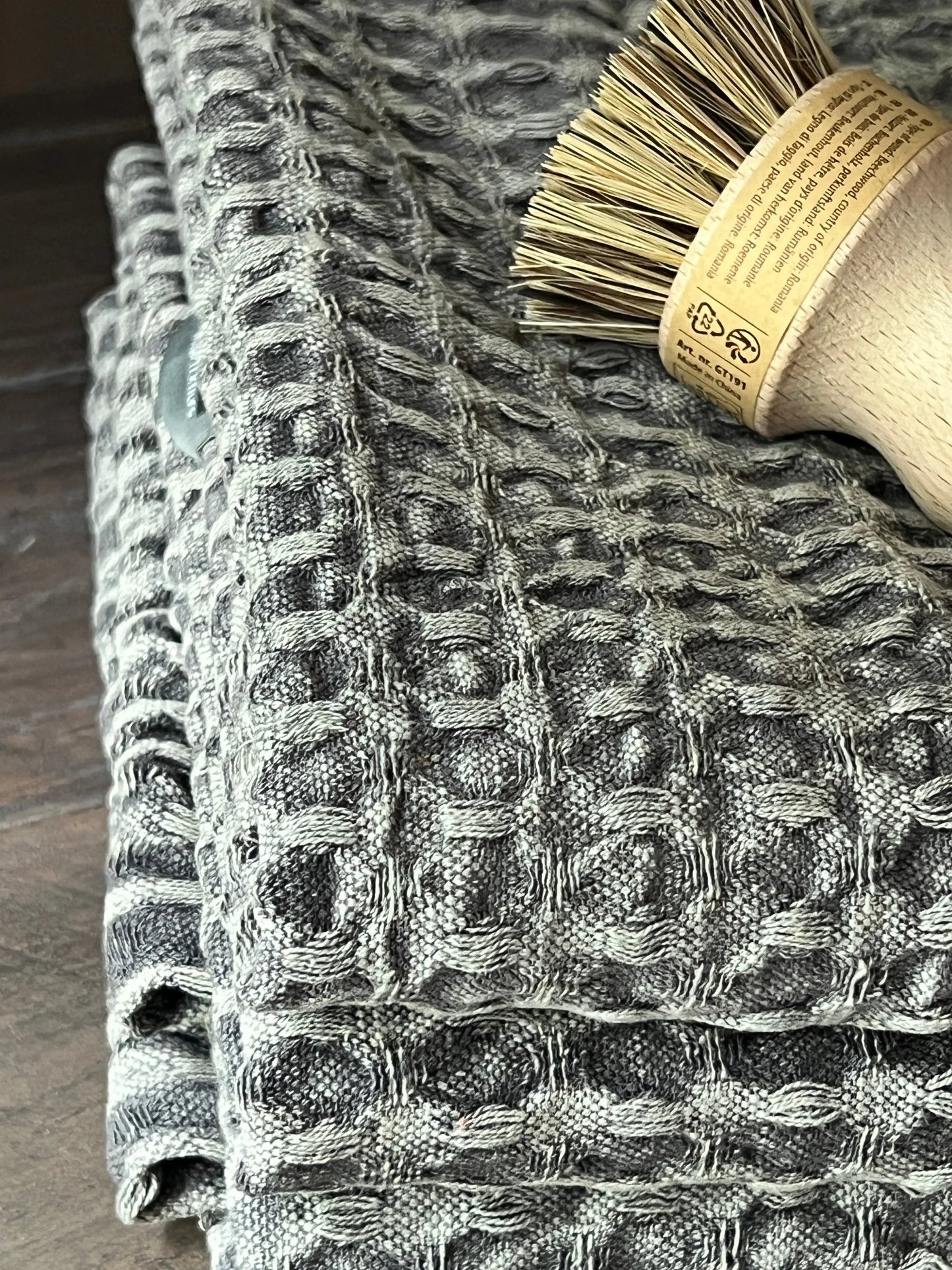 Kitchen towel waffle, light grey