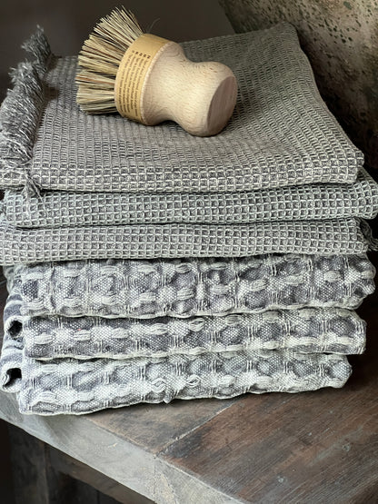Tea towel waffle gray