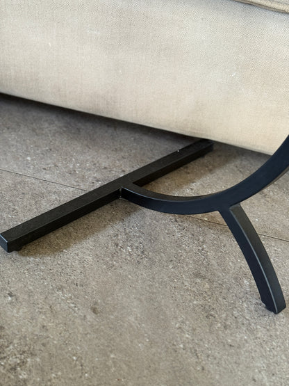 Bijzettafel Napels – verweerd hout & zwart metaal