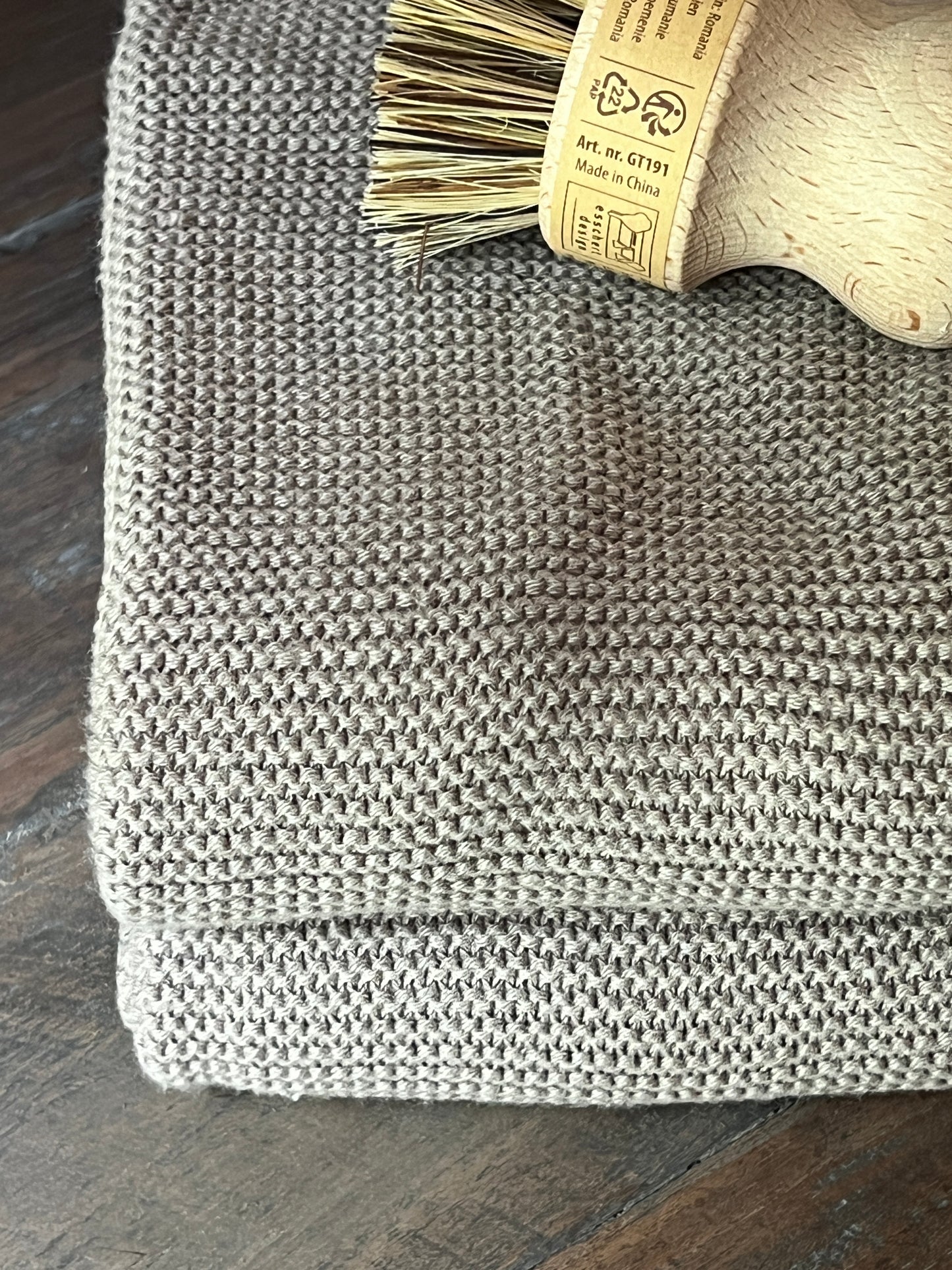 Knitted towel, beige