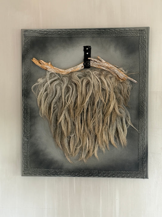 Wandpaneel met schapenvacht (LH1)