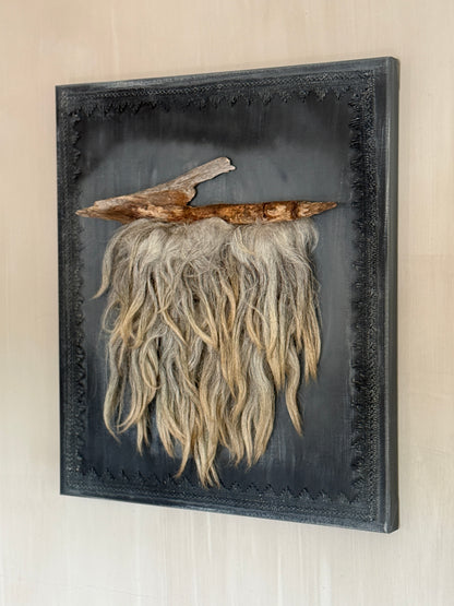 Wandpaneel met schapenvacht (LH2)