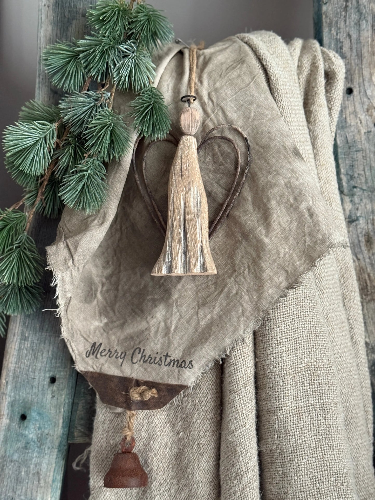 Hanging Driftwood Angel with Wire Wings