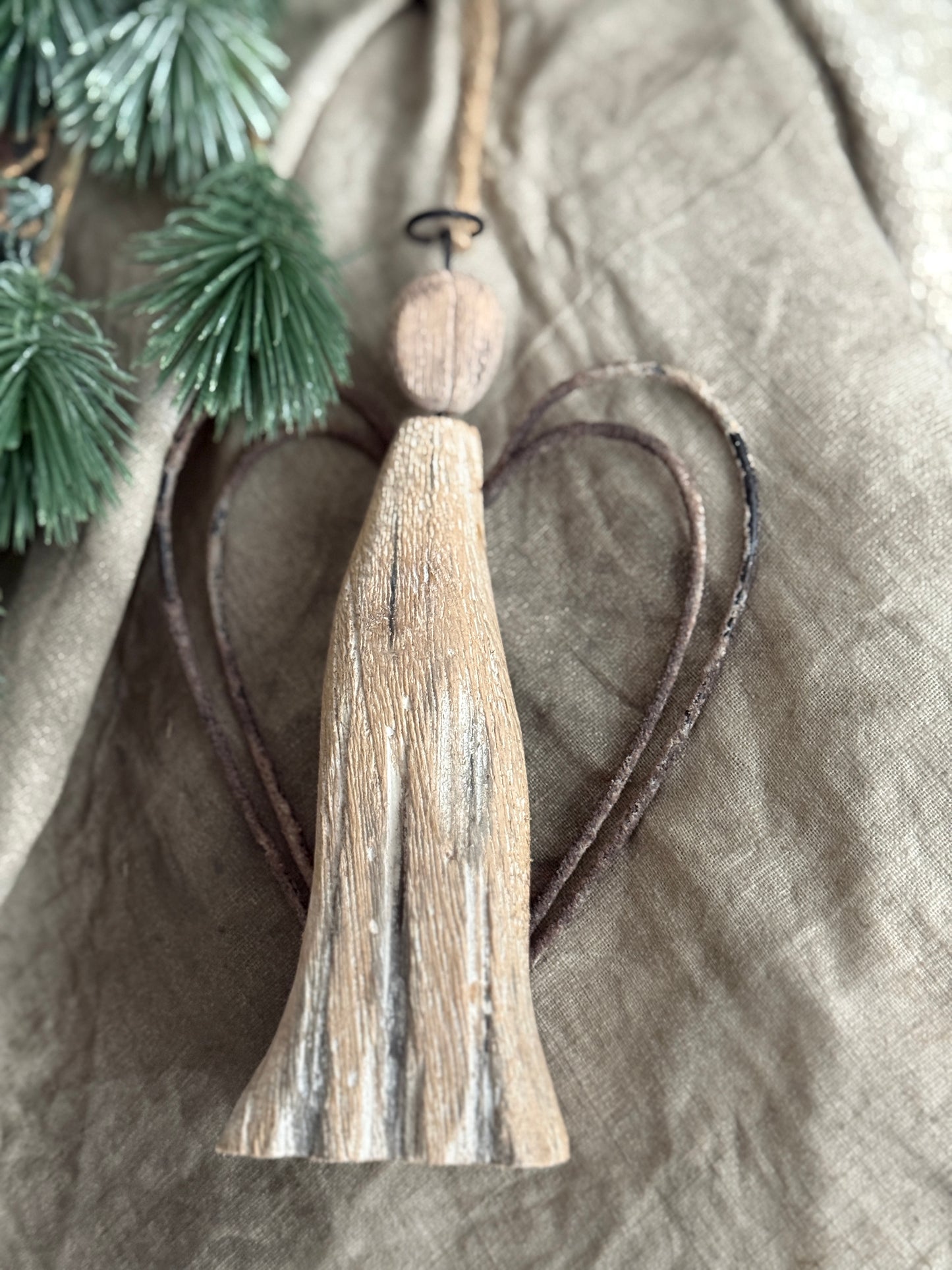 Hanging Driftwood Angel with Wire Wings