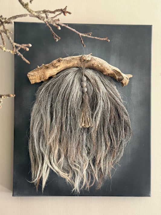 Wandpaneel met schapenvacht  (LH4)