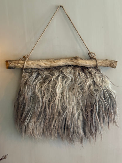 Felted Sheepskin Wall Collar on Stick (LH06)