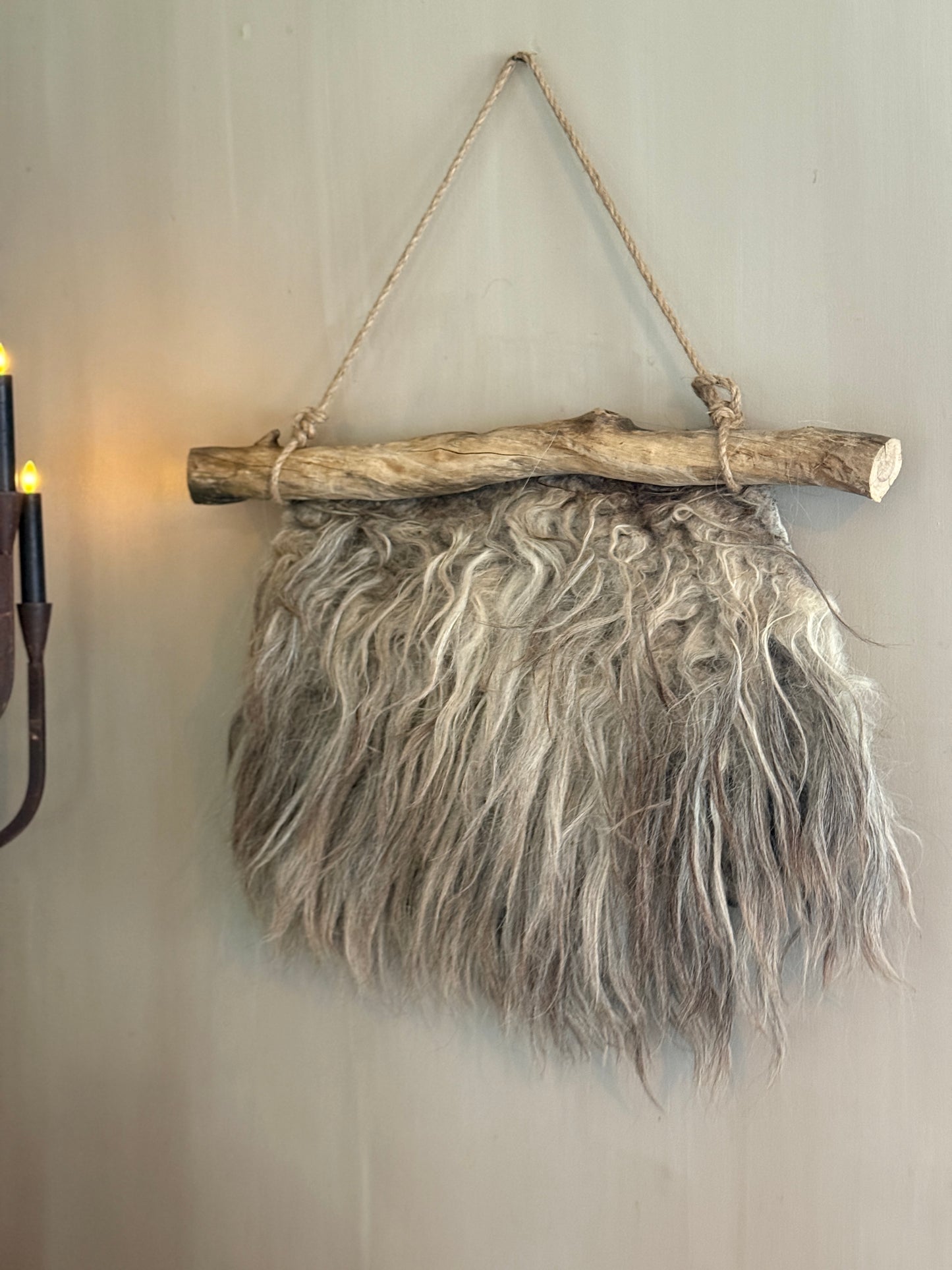 Felted Sheepskin Wall Collar on Stick (LH06)