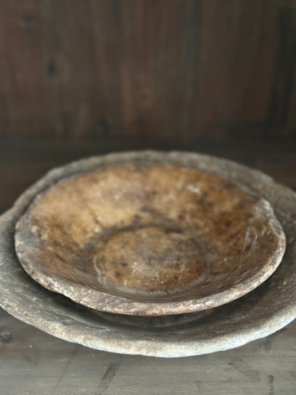 Old marble bowls from India – unique and atmospheric (3 sizes)