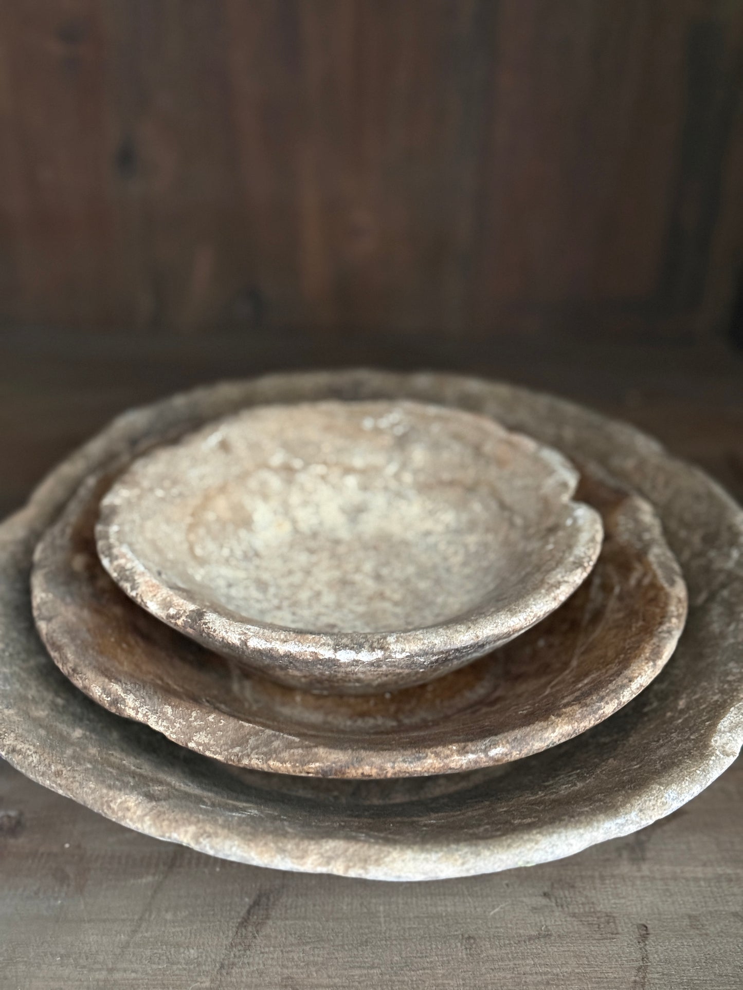 Old marble bowls from India – unique and atmospheric (3 sizes)