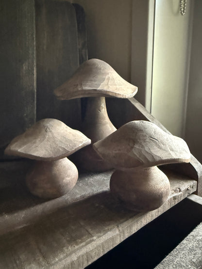 Wooden Mushrooms, available in 2 sizes