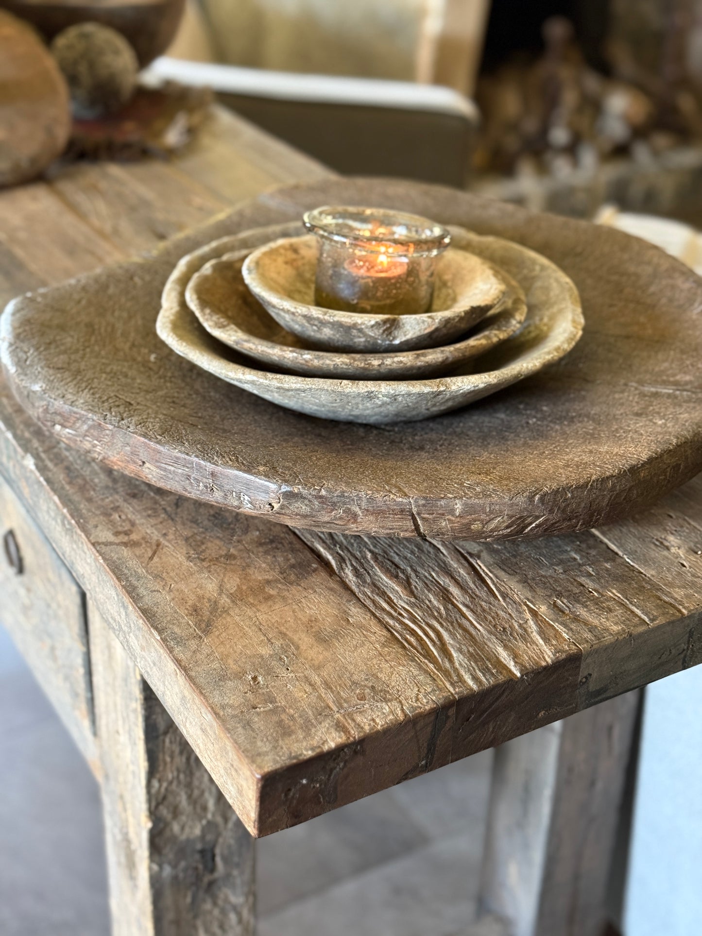 Old marble bowls from India – unique and atmospheric (3 sizes)
