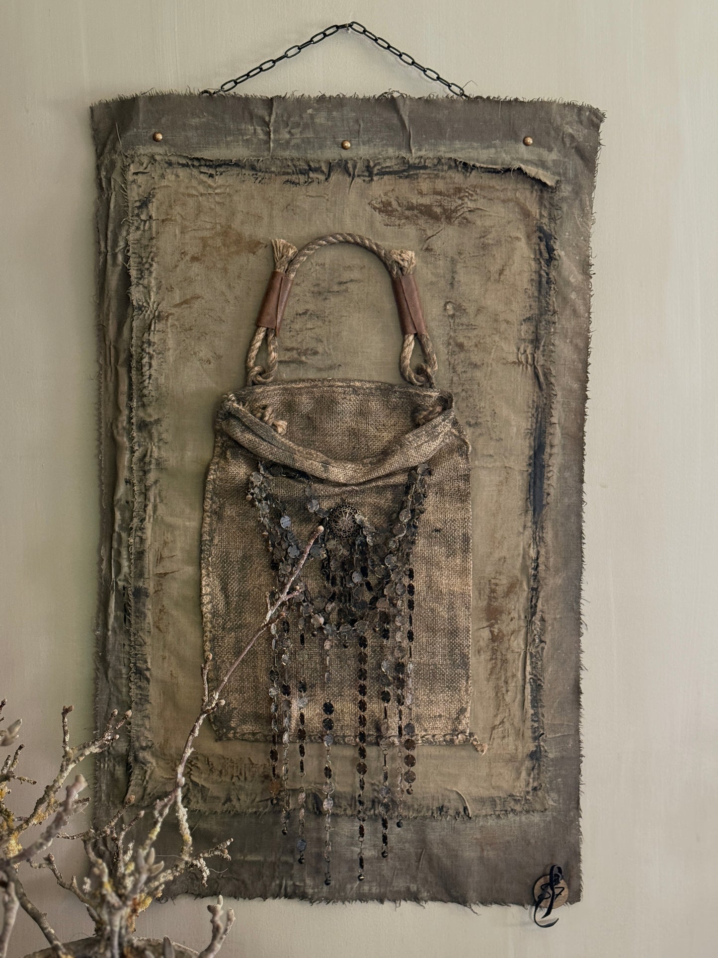 Lime Fabric Tough Bag, Handmade by San7