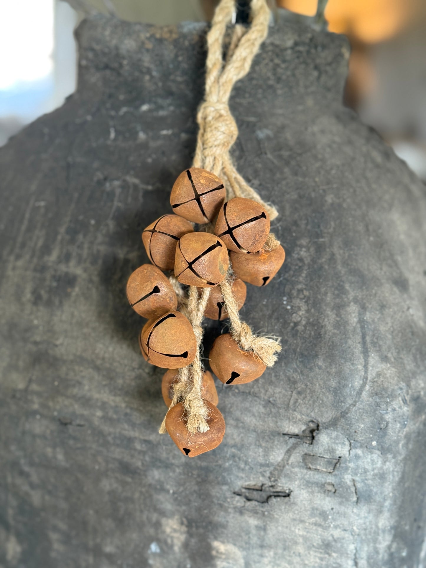 Bunch of bells on sturdy braided rope
