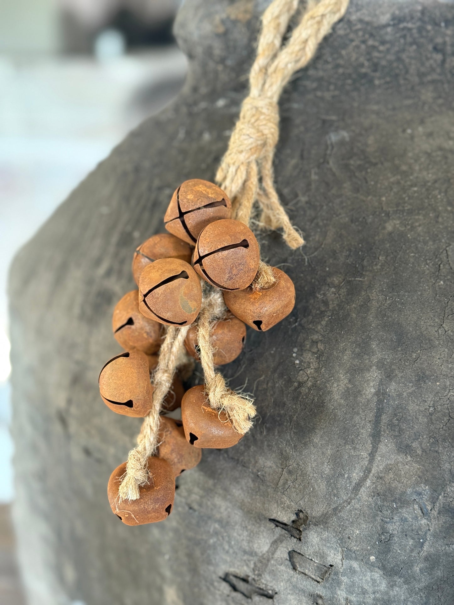 Bunch of bells on sturdy braided rope