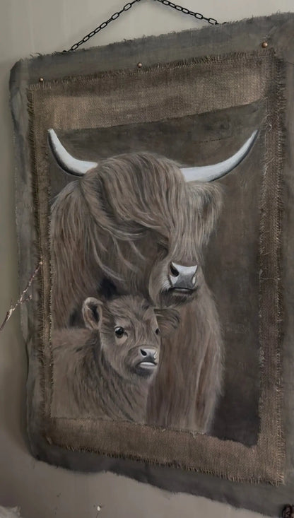 Highlanders Chalk Cloth - Mother and Child - Made by San7