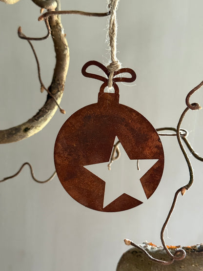 Rusted pendant Christmas ball star