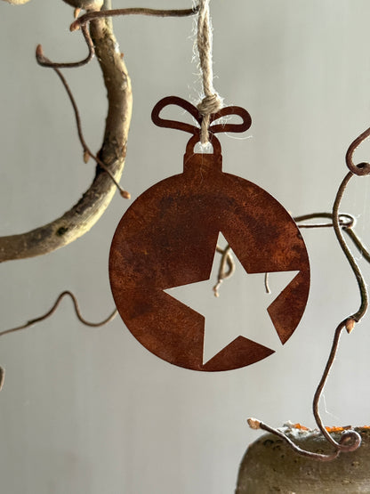 Rusted pendant Christmas ball star