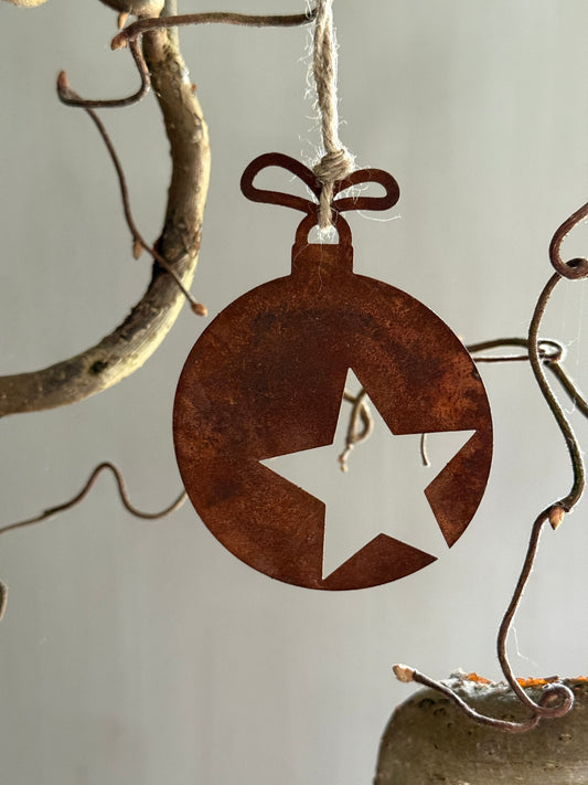 Rusted pendant Christmas ball star