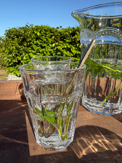 Glass carafe with 4 glasses