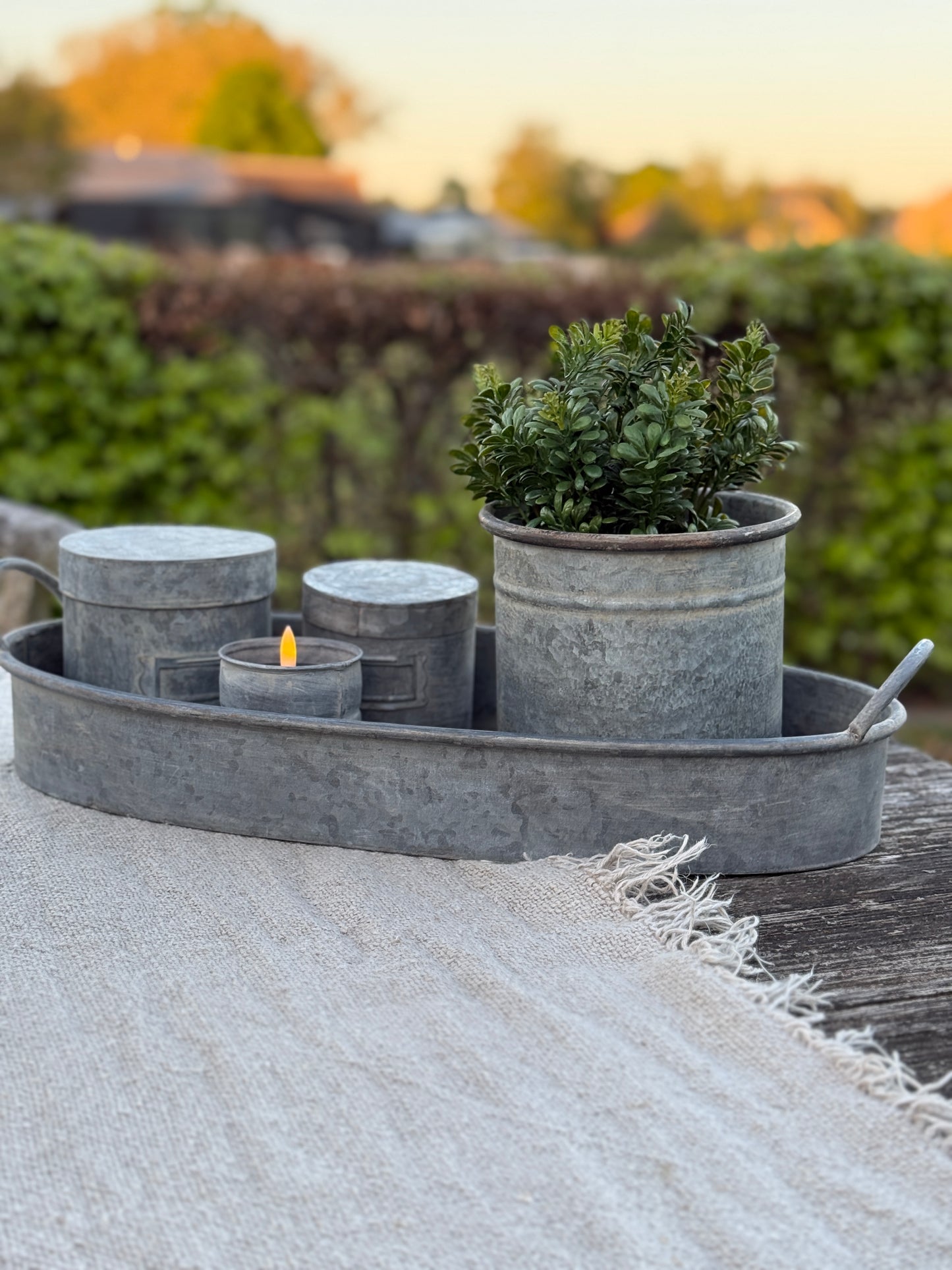 Zinc storage jar with lid