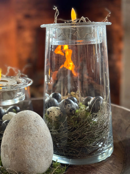 Glazen decoratieve pot , verkrijgbaar in M en L