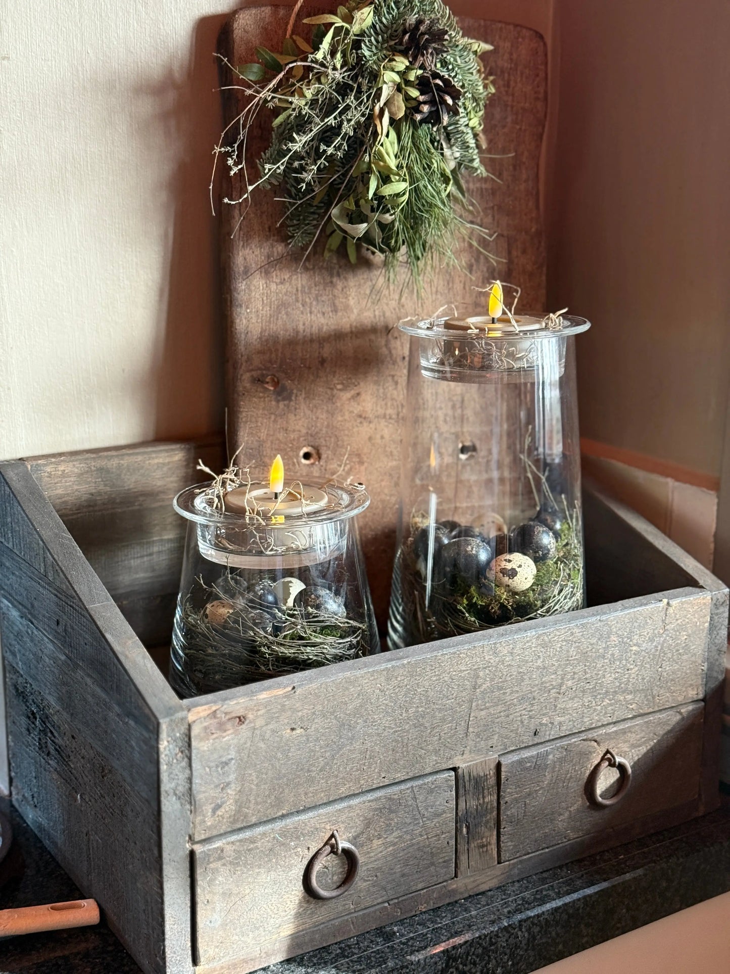 Glazen decoratieve pot , verkrijgbaar in M en L