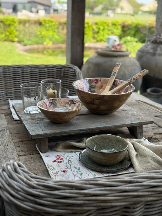 Placemat with embroidered wildflowers