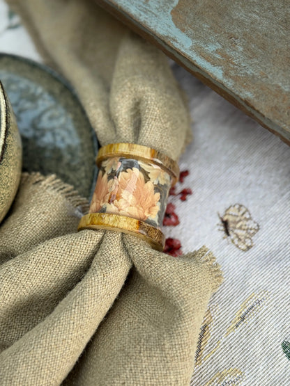 Napkin ring flower – wood with floral print