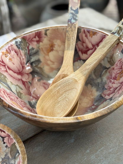 Salad bowl with floral print