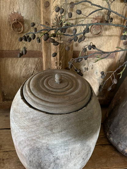 Grote Nepalese Houten Pot- Trapa Living
