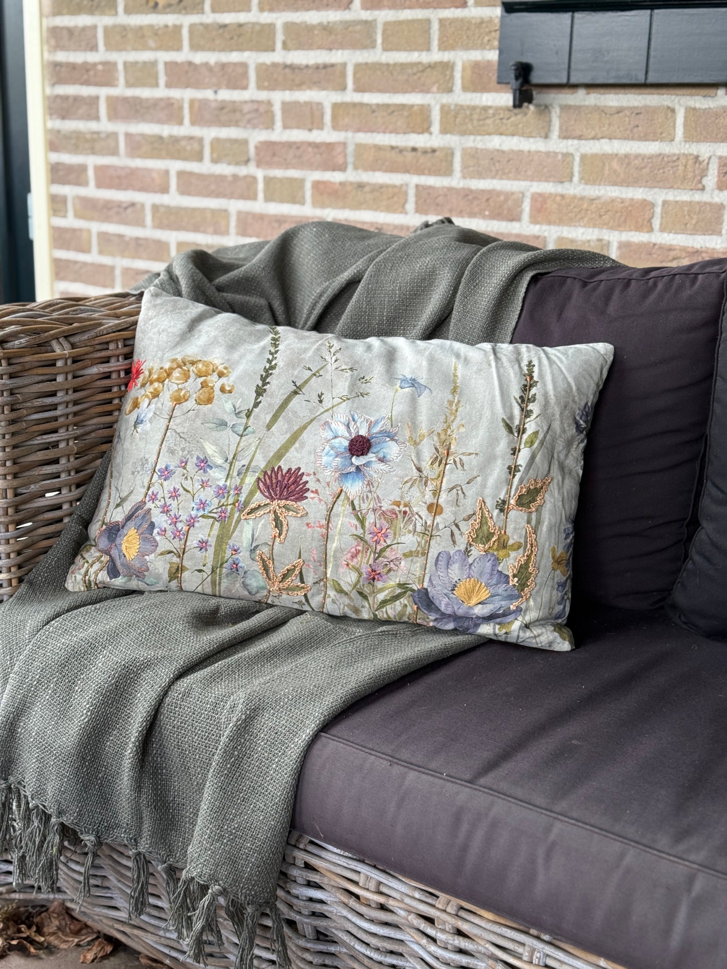 Kussen met bloemenprint – veldboeket
