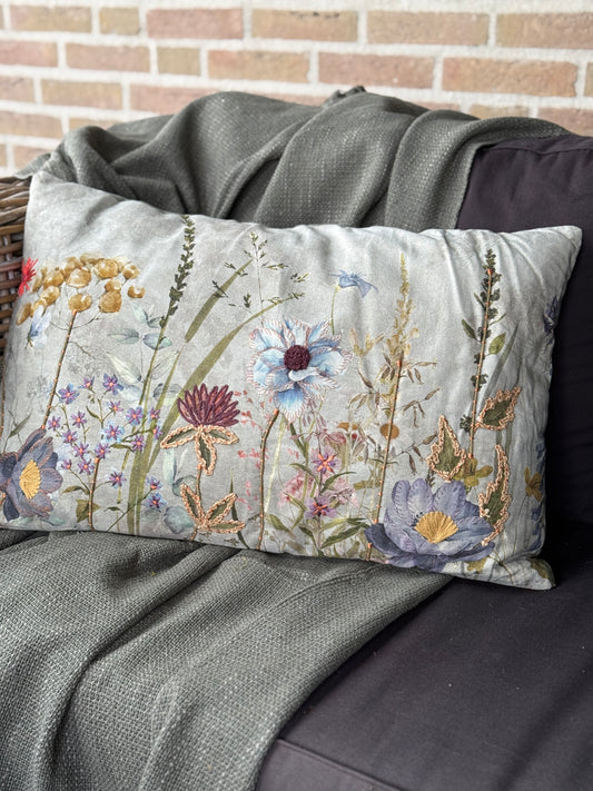 Kussen met bloemenprint – veldboeket