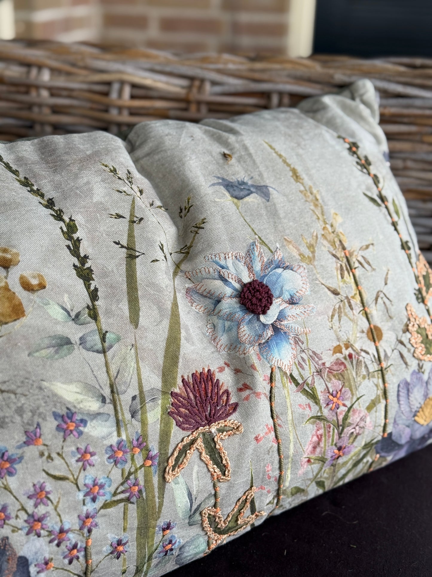 Kussen met bloemenprint – veldboeket