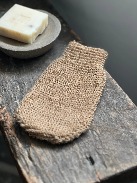 Jute Massage handschoen