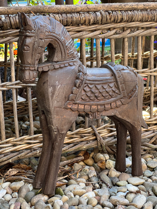 Wooden horse carved