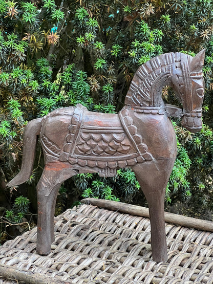 Wooden horse carved