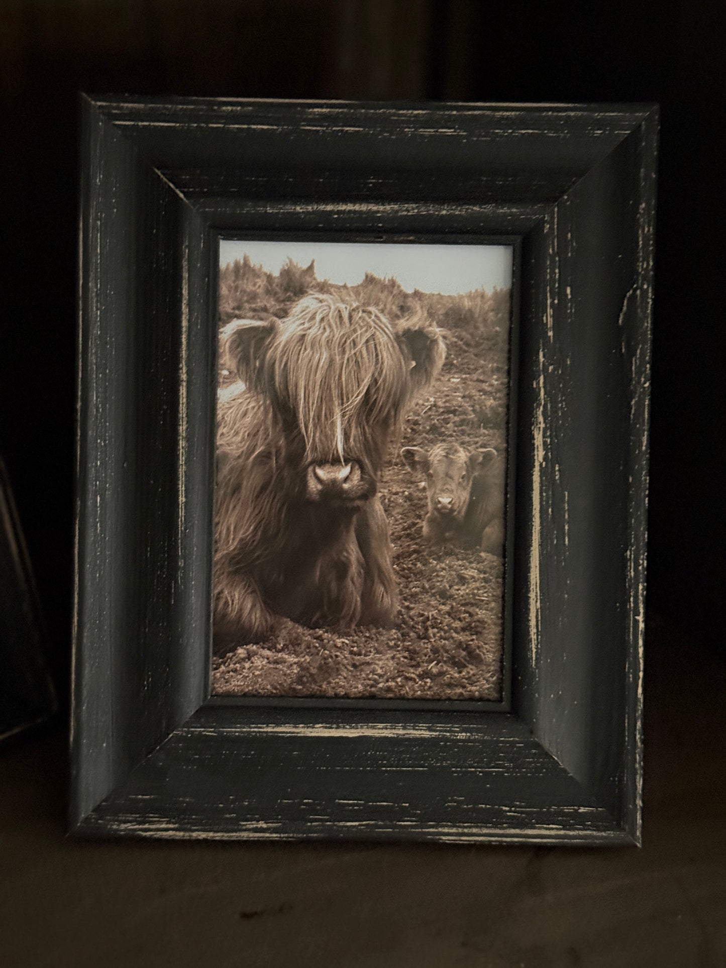 Fotolijsten zwart doorgeschuurd