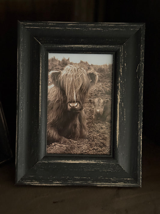 Photo frame black distressed
