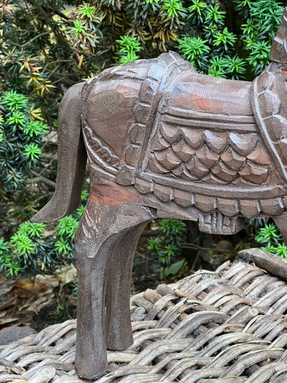 Wooden horse carved