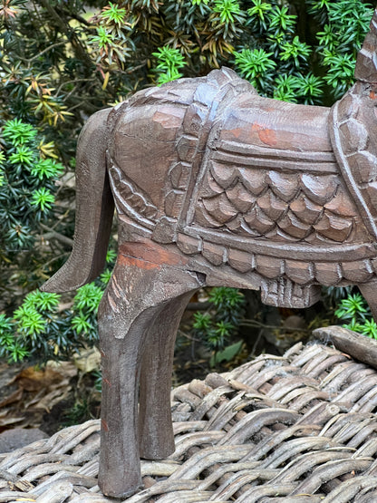 Wooden horse carved