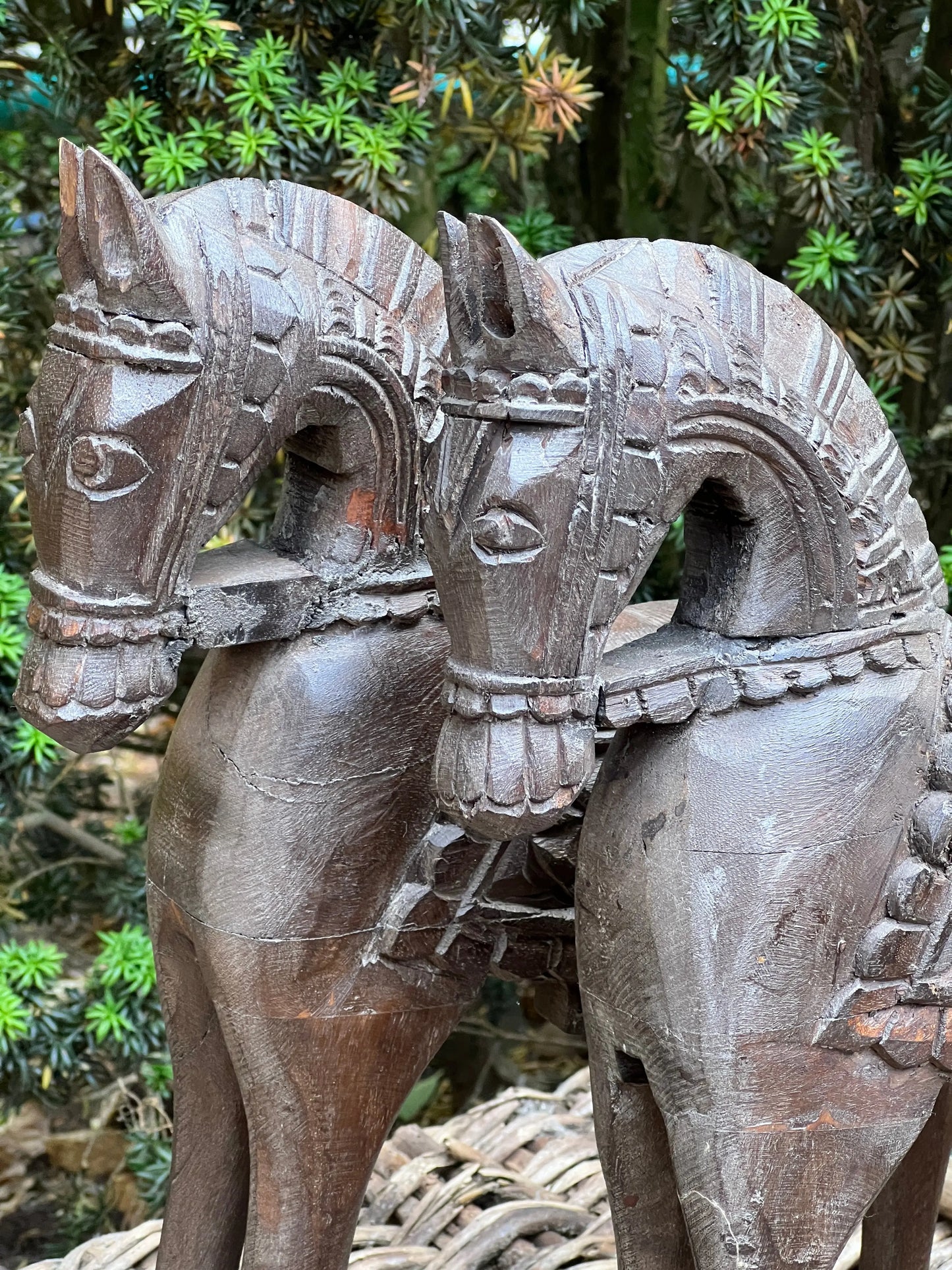 Wooden horse carved