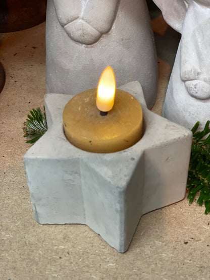 Star concrete candle holder