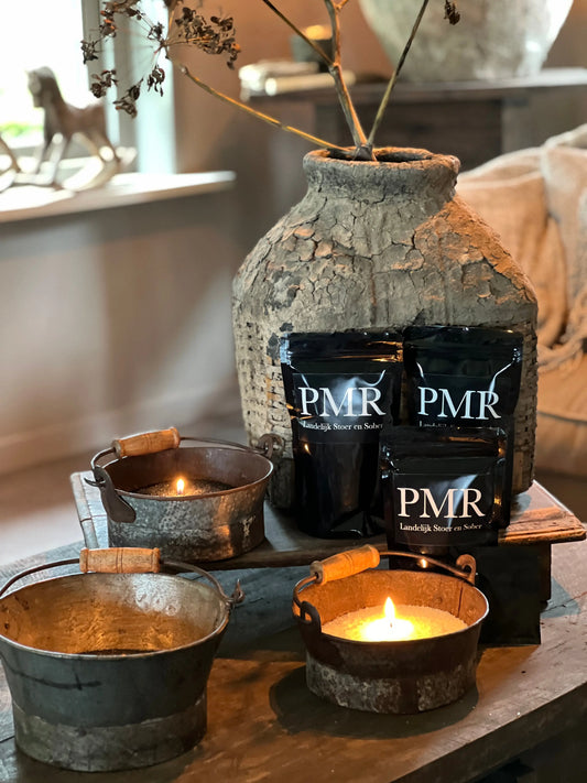 Oud Metalen Bakje met Hengsel - Verkrijgbaar in 2 maten